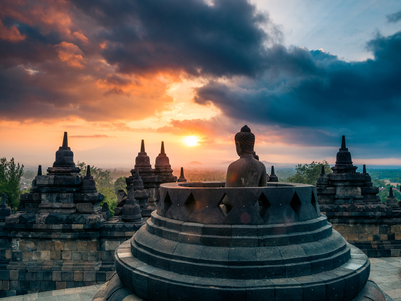 Atardecer en Borobudur